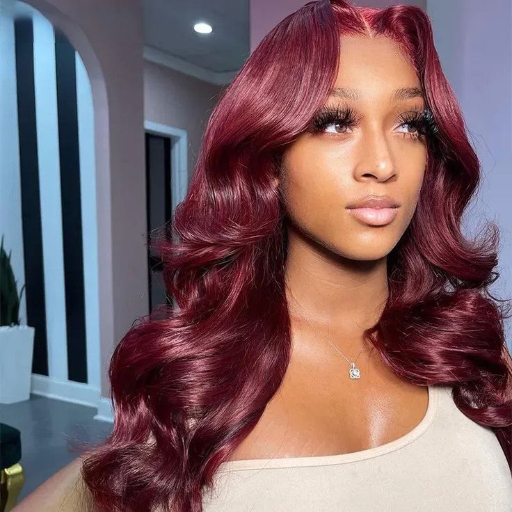 burgandy body wave 13*4