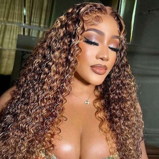 Lace closure glueless deep wave 427 ombre curls