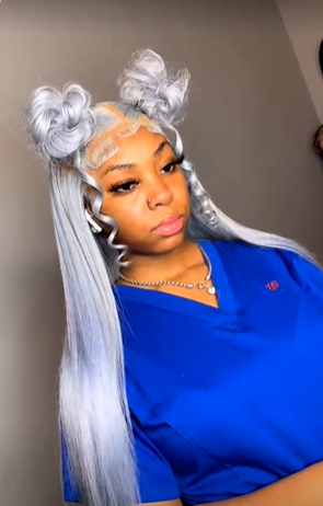 grey transparent lace glueless